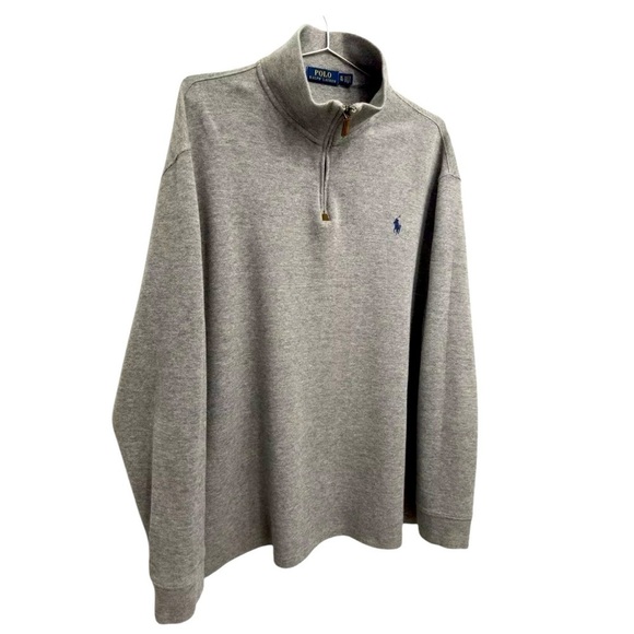 Polo Ralph Lauren Mock Zip Neck Thermal Pullover. Gray Size XXL #1439 - Picture 2 of 9